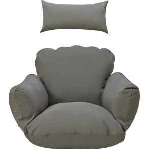 Hellgraues Kissenset für Hängesessel Cupertino: Sitzpolster und Kopfkissen.