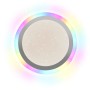 LED-Deckenleuchte Cyba Silber mit RGB-Rainbow-Effekt und Sternenhimmel-Optik, Ø 45 cm.