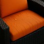 Oranges Gartenkissen-Set für Polyrattan-Möbel, wasserabweisend, für 3-Sitzer Sofa.