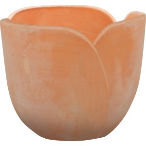 Terrakotta Pflanzgefäß in Tulpenform, Ø 43 cm. Rustikaler Blumentopf für Garten und Balkon.