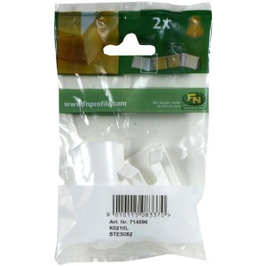 FN Neuhofer Außenecken K0210L, 2er-Pack, weiße Sockelleisten-Ecken aus Kunststoff.