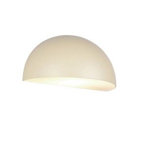 Cremefarbene, halbrunde Außenwandleuchte MAAS aus Aluminium-Druckguss.