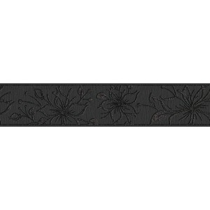 A.S. Création Bordüre Stick Up in Schwarz mit glänzenden Blumen für eine einfache Wandgestaltung.