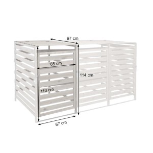 MCW Mülltonnenbox Erweiterung H62, hellgrau, 114x67x97cm, für Gartensysteme.