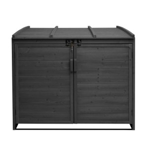 MCW Mülltonnenbox Erweiterung H75b, braun, 138x69x105cm, für zwei Mülltonnen, abschließbar.