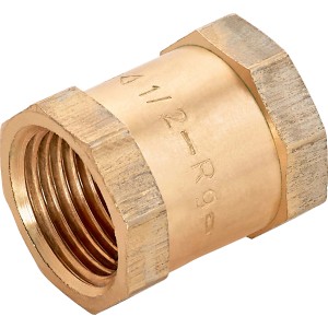 Rotguss Gewindemuffe 18,6 mm (Rp 1/2) für die Rohrverbindung in Heizungs- und Trinkwasseranlagen.