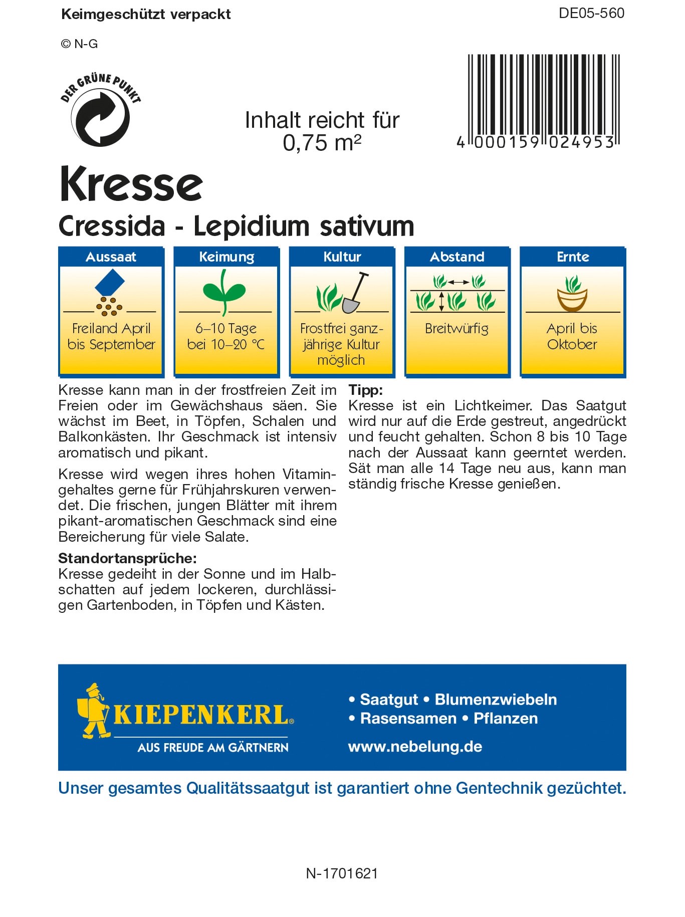 Kiepenkerl ProfiLine Saatgut Kresse "Cressida" kaufen bei OBI