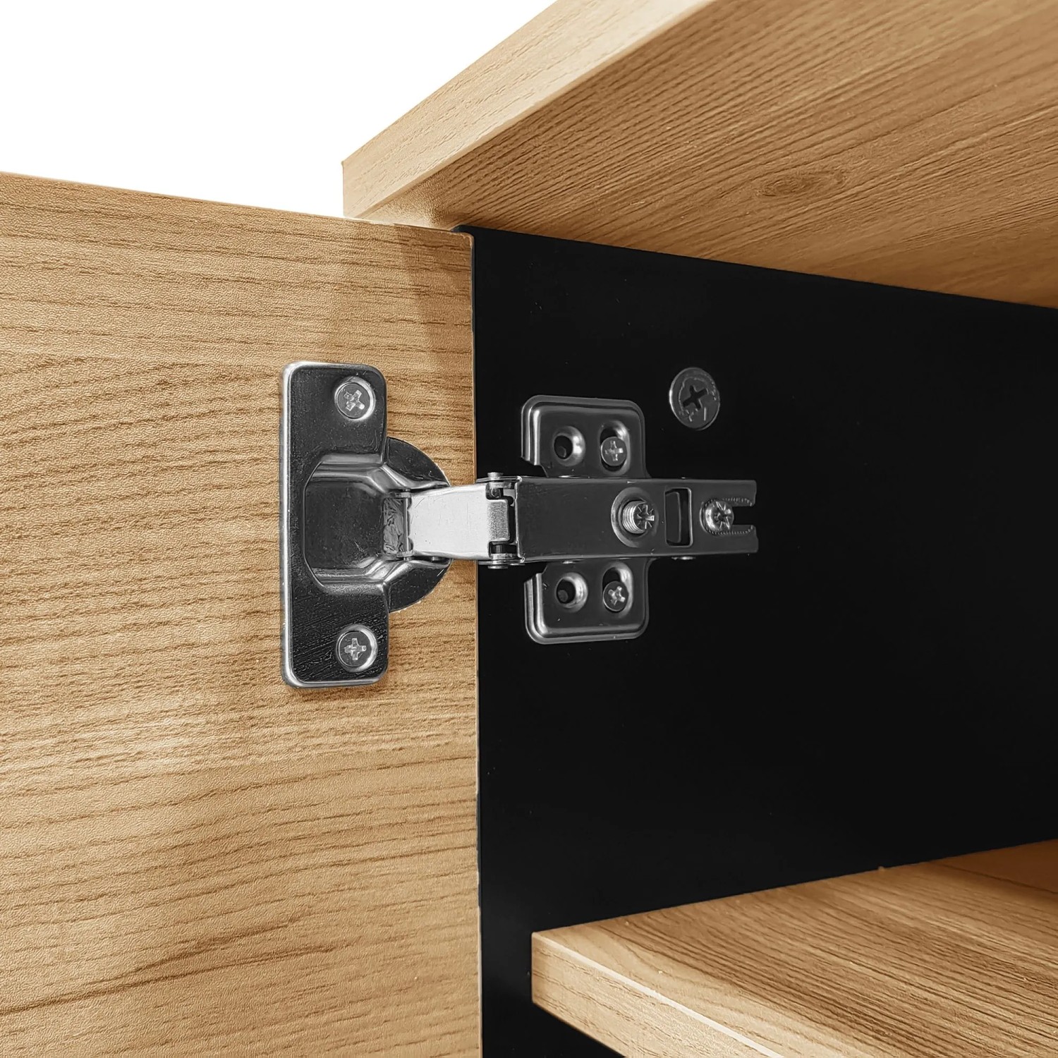 okwish TV Schrank mit Schubladen Stauraum Holzdesign 170x40x50.5cm Natur Schwarz_8