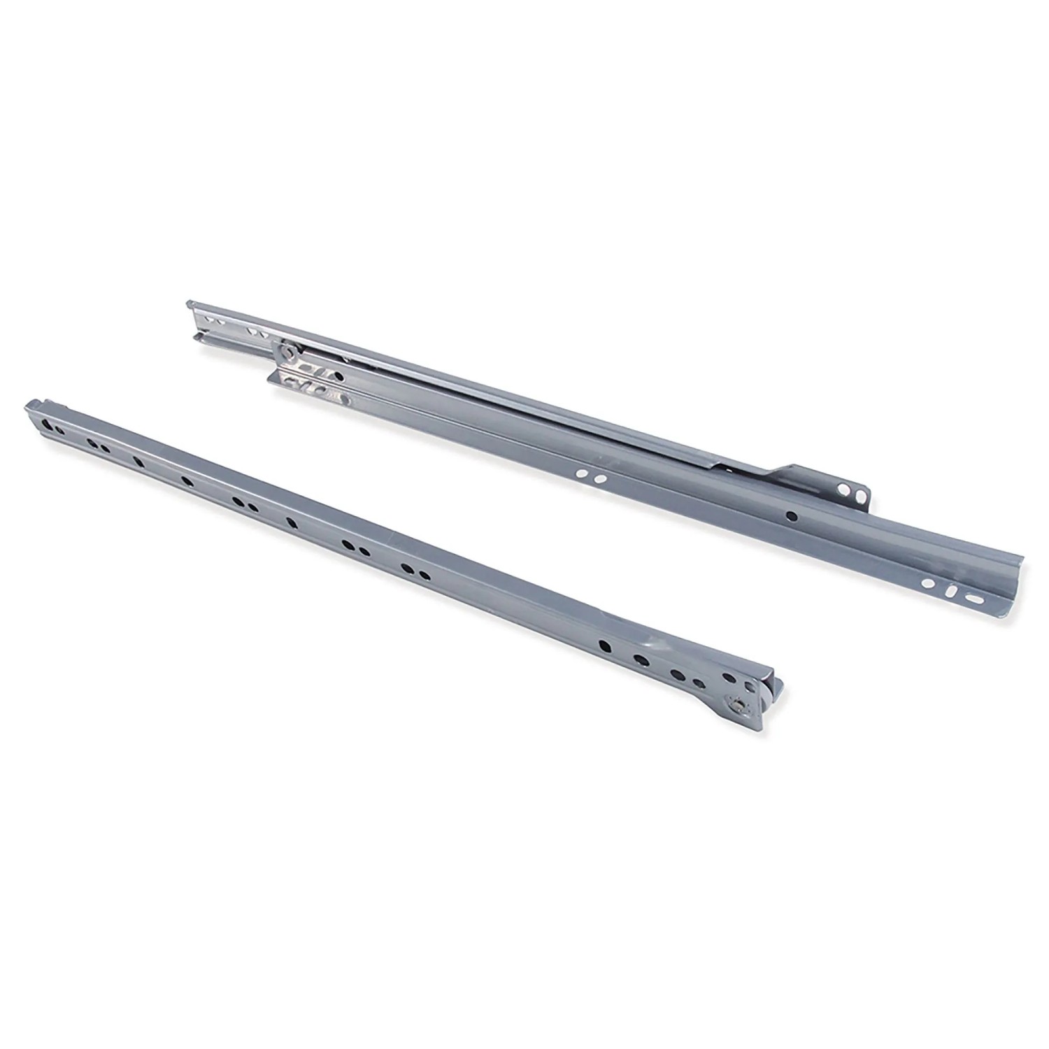 Emuca 5er Satz Schubladenführungen T30 Drop Locking Länge 550 mm Teilvollauszug Stahl Metallic Grau_2