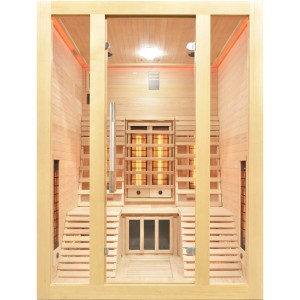 Sanotechnik Infrarotkabine Oslo für 2 Personen, Hemlock Holz, mit Vollspektrumstrahler.