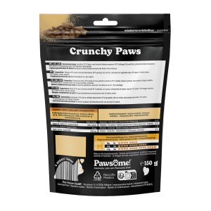 Pawsome Crunchy Paws Katzenleckerli Huhn & Käse, 150g Tüte. Knusprige Katzensnacks für alle Altersstufen.
