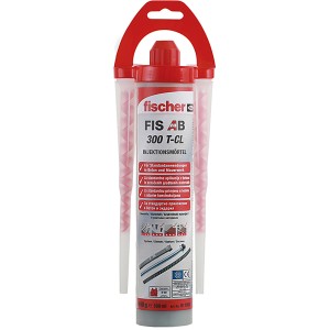 Fischer Injektionsmörtel FIS AB 300 T-CL Kartusche mit Aufsatzdüsen.