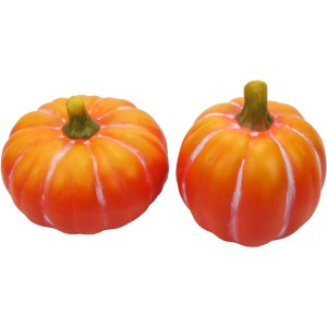 Dekorative Kürbisse in Orange und Grün, 2-fach sortiert, aus Keramik für die Herbstdeko.