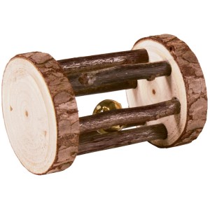 Trixie Spielrolle Natural Living mit Schelle, Vogelspielzeug aus Naturholz.
