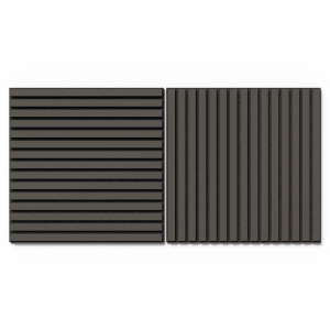 Akustikpaneel Lino Mauve, 2er Set, MDF schwarz, Filz schwarz, 60x60cm. Wand- und Deckenpaneele.