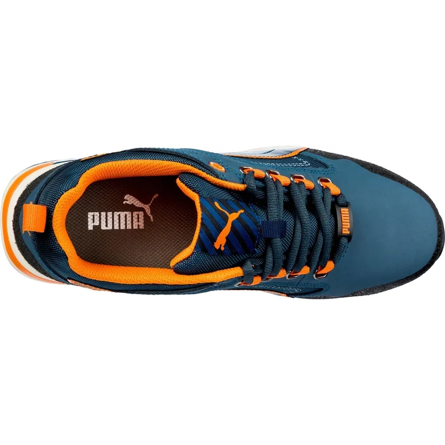 Puma Safety Crosstwist Low S3 Arbeitsschuh, blau-orange, Größe 43, von oben.