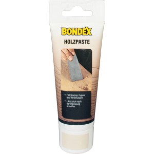 Tube Bondex Holzpaste Eiche Dunkel 60g zum Ausbessern von Holzoberflächen.