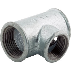 T-Stück aus Temperguss, 30,3 mm x 24,1 mm, für Wasser- und Heizungsinstallationen.