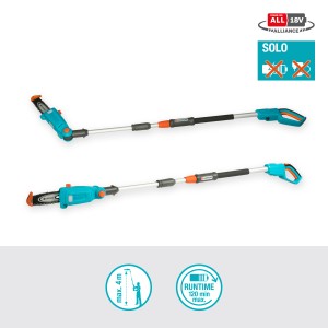 Gardena Akku-Teleskop-Hochentaster TCS 20/18V P4A solo, ausziehbar für Baumschnitt bis 4m Höhe. Ohne Akku.