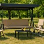 Beiges Setgarden Kissen für Hollywoodschaukel, 160x50x7cm, für 3-Sitzer Schaukel.