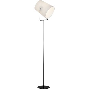 Schwarze Brilliant Standleuchte Bucket mit weißem Lampenschirm, Design-Stehlampe.