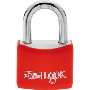 Burg Wächter Vorhangschloss Look 402, 30 mm, Alu, rot. Zylinder-Vorhangschloss für mehr Sicherheit.