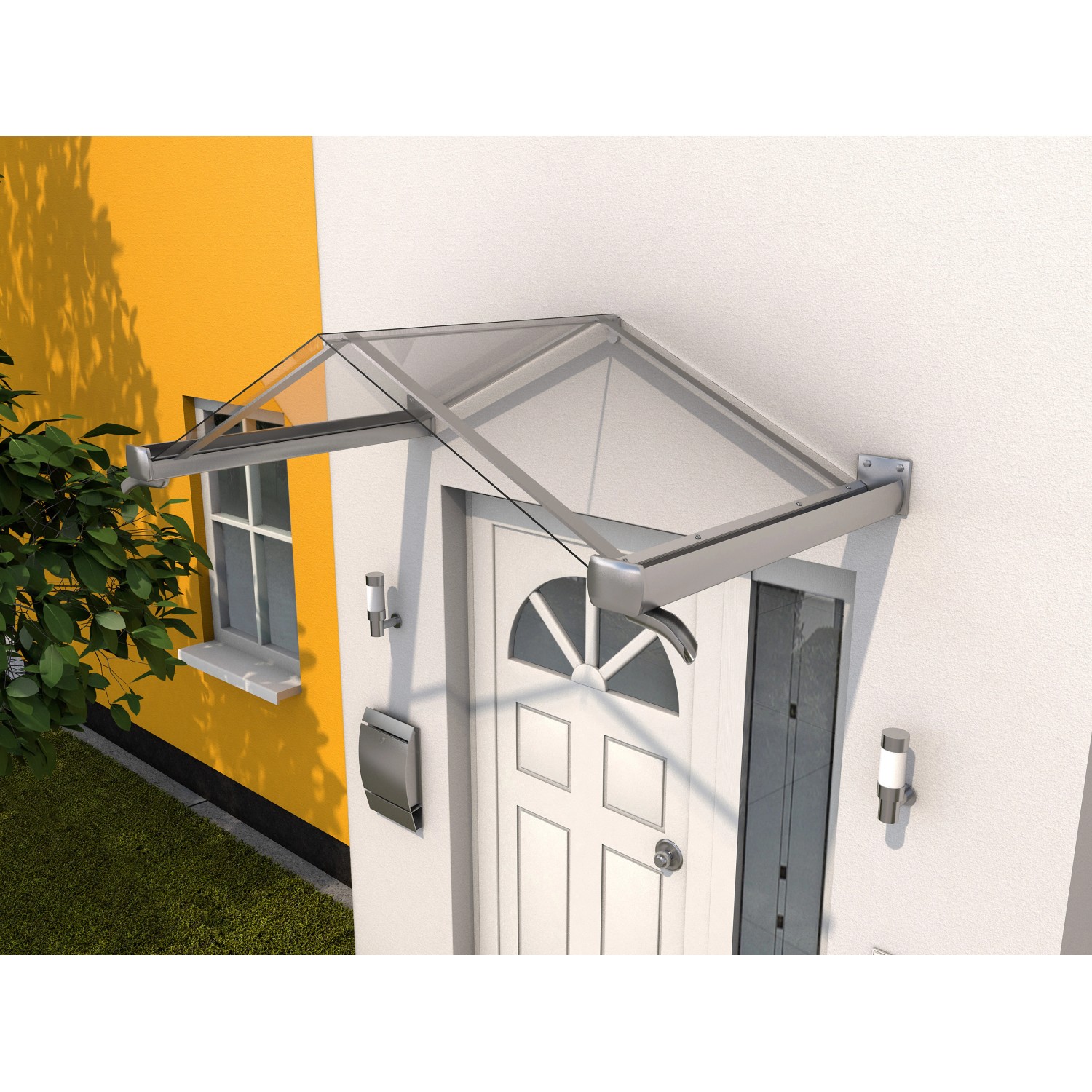 Giebelvordach GV/T Edelstahloptik/Klar 40 cm x 160 cm x 90 cm kaufen