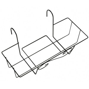Anthrazitfarbener Balkonkasten-Korb, 55 cm, aus Metall für Blumenkästen und Pflanztöpfe.