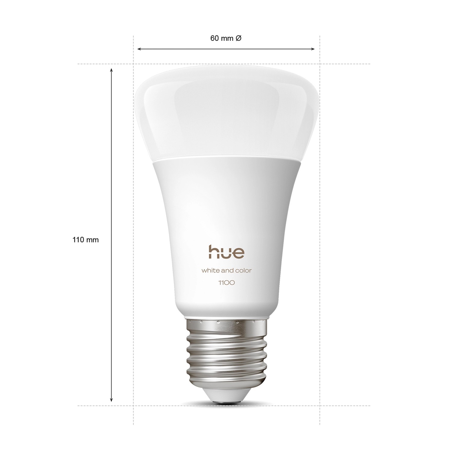 Philips Hue E27 LED-Lampe, 8,1W, 1100lm, White & Color, 1er-Pack. Smarte Beleuchtung für Ihr Zuhause.