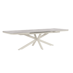 Bizzotto Ausziehtisch Pascal, 200/260 cm, Steinplatte, X-Bein, Pelican – Gartentisch für den Außenbereich.