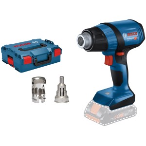 Bosch Professional Akku-Heißluftgebläse GHG 18V-50 Solo mit L-Boxx und Zubehör.