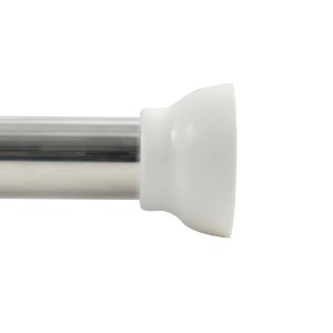 Spirella Duschstange Kreta, verstellbar, 75-125 cm, Chrom, mit weißer Endkappe.