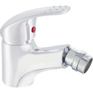 Verchromte CMI Einhebel-Bidetarmatur Glina mit Mischdüse für das Badezimmer.