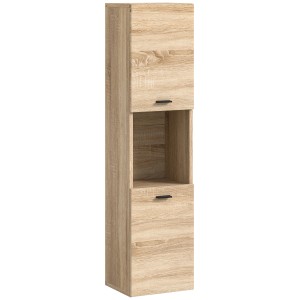 Badschrank in Sonoma Eiche Optik, 30x125x29 cm, stehend oder hängend montierbar.
