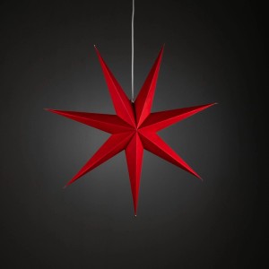 Roter Konstsmide Papierstern mit 7 Zacken, Ø 78 cm, für Innen. Festliche Weihnachtsdekoration zum Hängen.