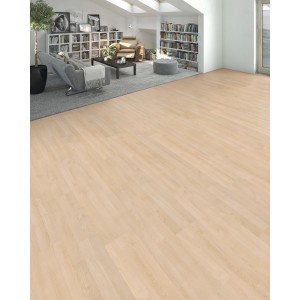 Heller Living by Haro Laminatboden in Ahorn Optik im Wohnraum verlegt.
