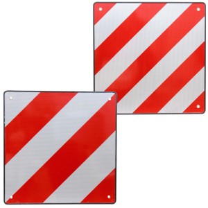 TRUTZHOLM Warntafel Warnschild Italien Spanien 2 In1 50 X 50 cm Rot Weiß Reflektierend Caravan Heckträger