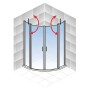Schulte Runddusche Garant 2.0, 90x90 cm, Mattschwarz, mit Pendeltür und Eckeinstieg.