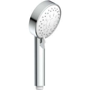 Eisl Handbrause für Duschpaneel Karibik, chromfarben mit weißem Brausekopf.