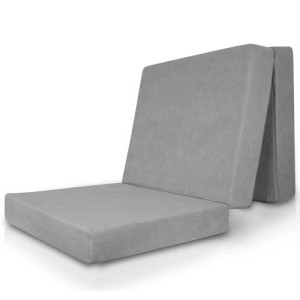 Beautissu VS95 Klappmatratze, 195x75x14cm, grau, 3-fach faltbar als Gästebett oder Reisematratze.