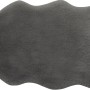 Anthrazitfarbener Kunstfell-Teppich (60x90 cm) mit dichter, weicher Oberfläche.