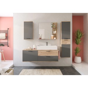 Badmöbel-Set Mason Grau 192 cm 5-tlg.