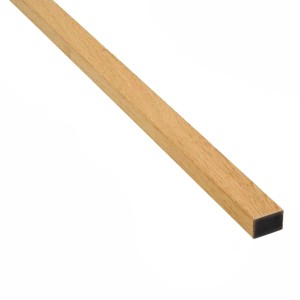 Denpanels Abschlussleiste Eiche geölt, 240cm, zur Paneelwand-Veredelung. Kern schwarz.