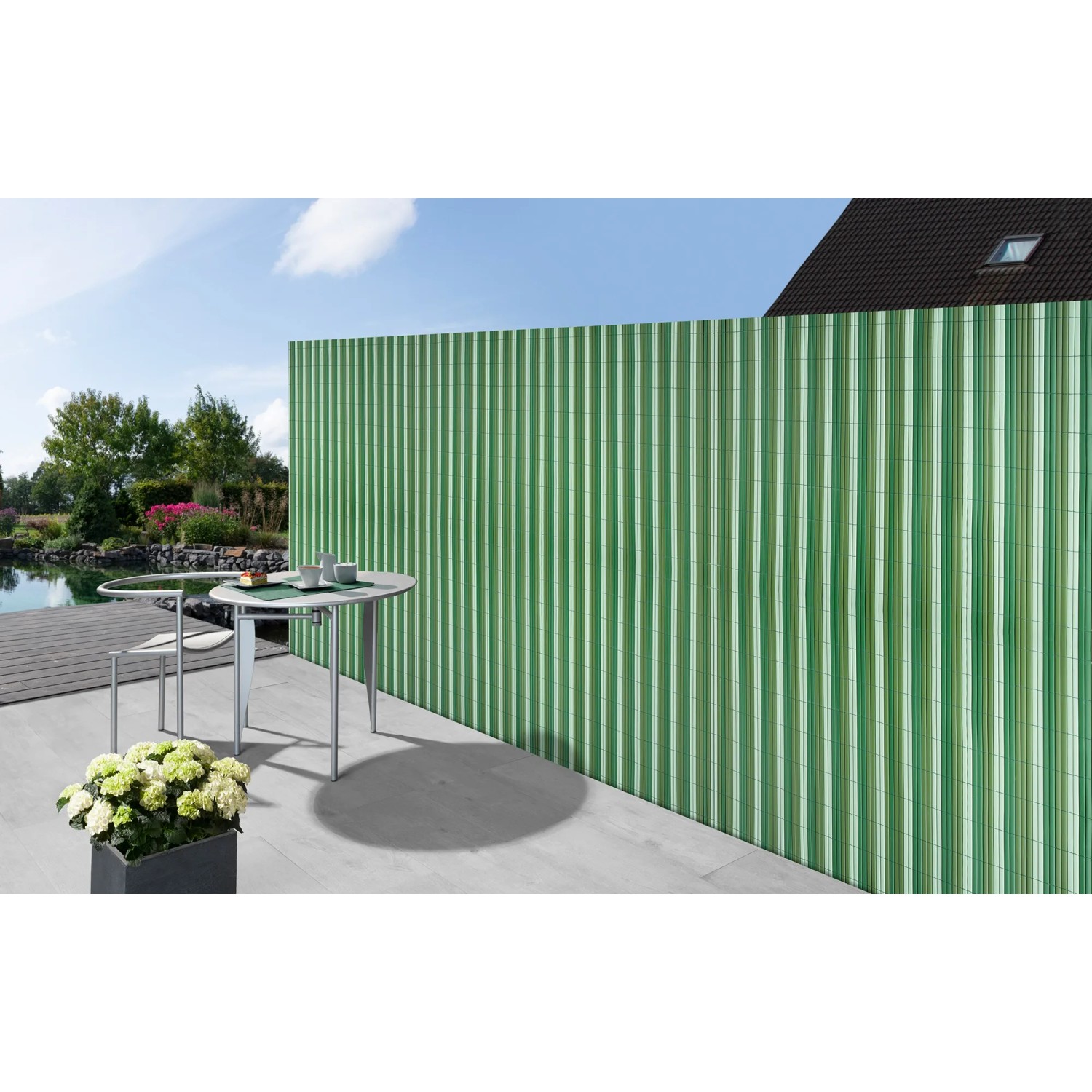 Floraworld Sichtschutzmatte, 180x300 cm, Grün-Mix, als flexibler Garten- und Terrassenschutz.