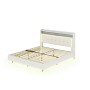okwish Polsterbett 140x200cm mit USB LED Verstecktem Fußteil Beige ohne Matratze