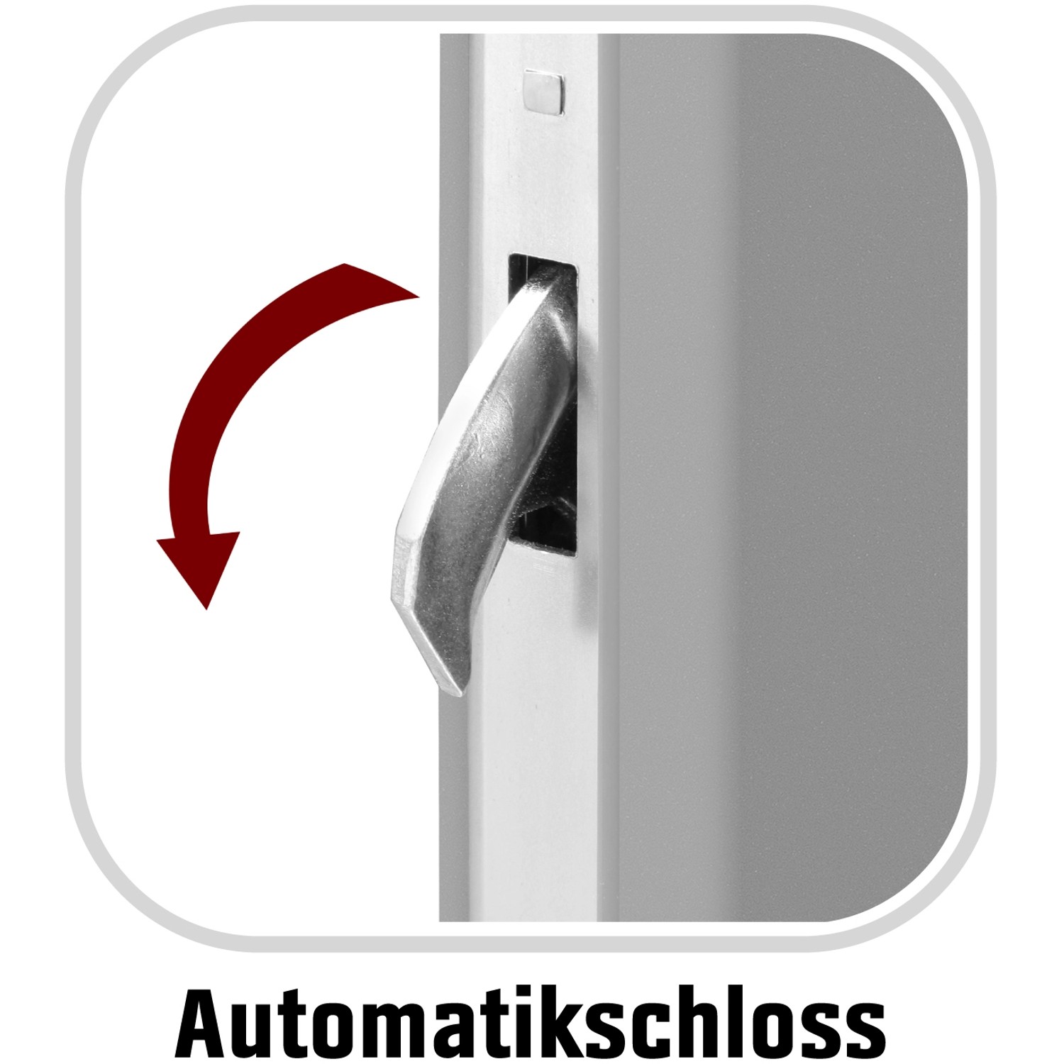 Detailaufnahme: Automatikschloss der grauen ThermoSpace Prime Palermo RC2 Sicherheitshaustür.