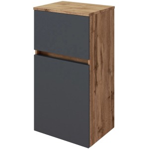 Held Möbel Unterschrank Bari, 40 cm, matt Grau-Wotaneiche, für Bad-Hängeschränke.