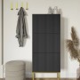 Selsey Schuhschrank Veldio Rillenfront Goldfarbenes Gestell Schwarz 50 cm_2