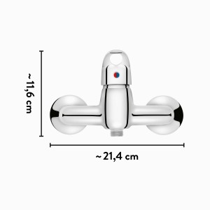 baliv Duscharmatur DU-5010 Chrom, Einhebelmischer mit S-Anschlüssen und Rosetten.