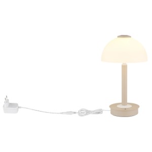 Globo Tischleuchte Uldin, sandfarben, mit Touchdimmer. LED-Tischleuchte für Nachttisch oder Schreibtisch.